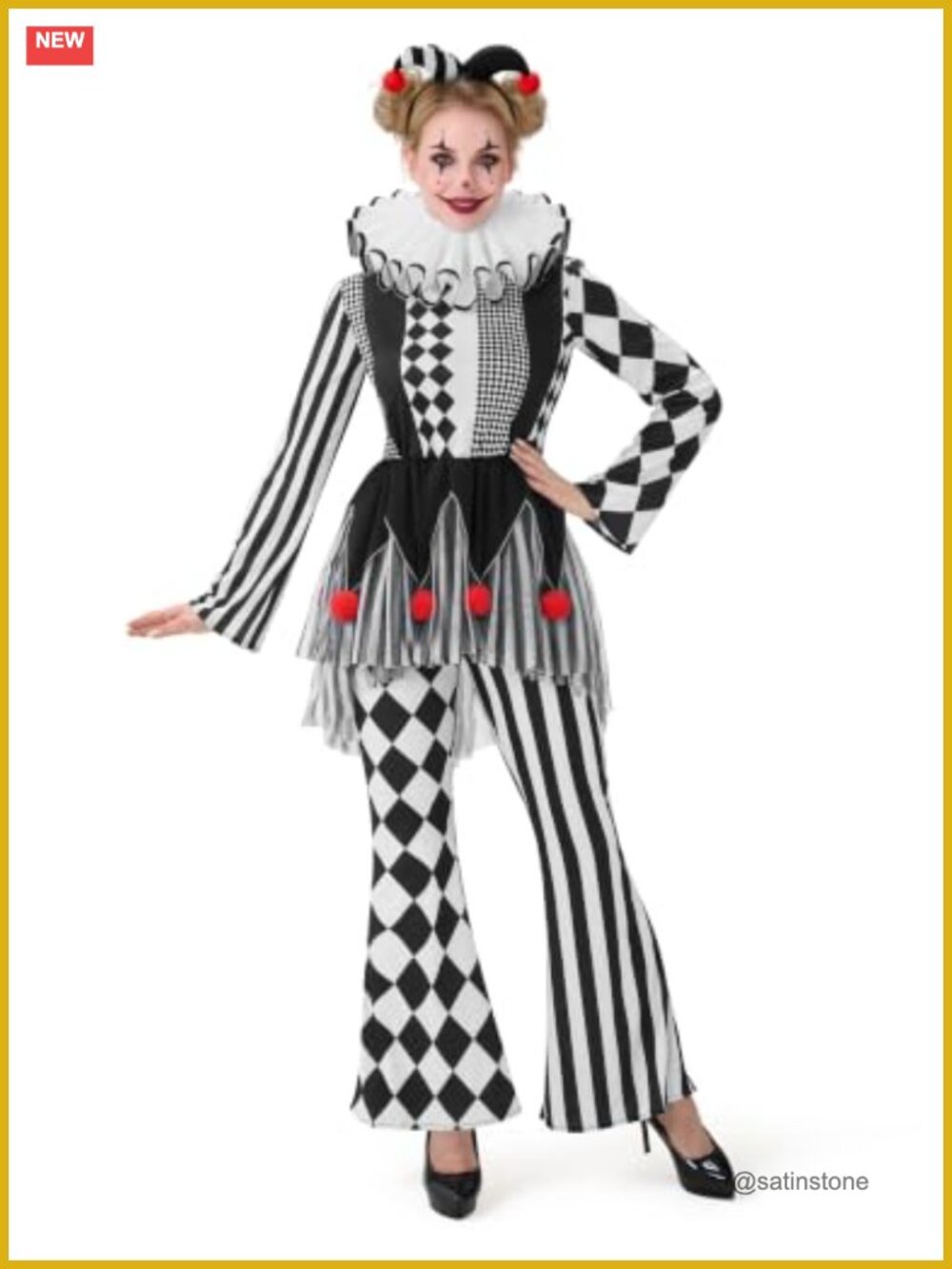 Spooktacular Creations Women's Halloween Circus Clown Costume Set